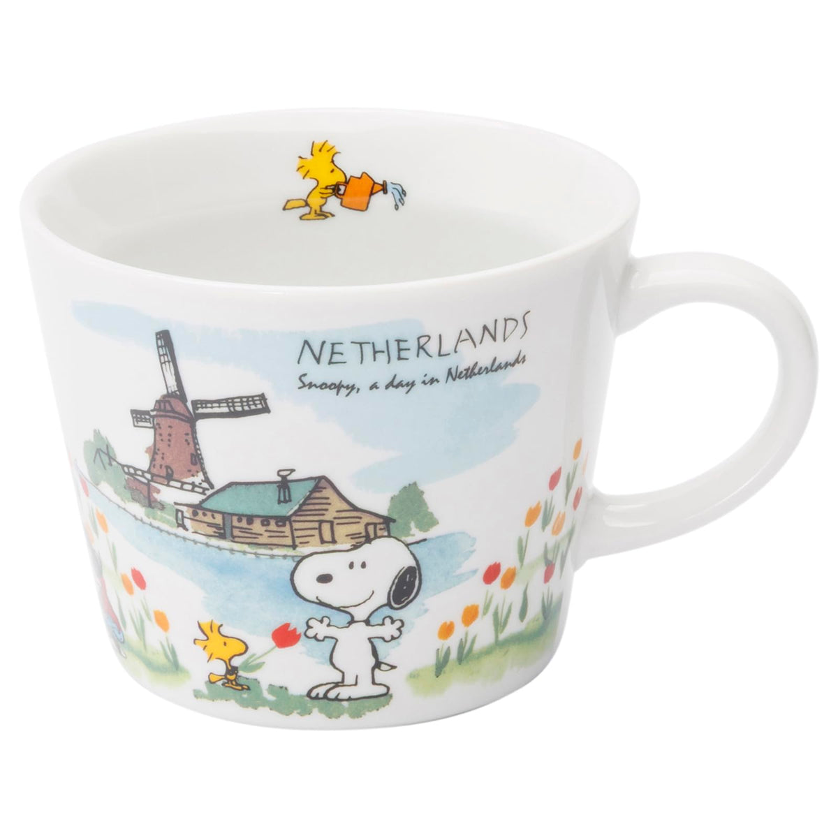 Peanuts 889288 World Travel Dutch Mug Cup, Diameter Approx. 3.9 x Height 3.1 inches (10 x 8 cm), Capacity Approx. 11.5 fl oz (340 ml), Microwave, Dishwasher Safe, Made in Japan