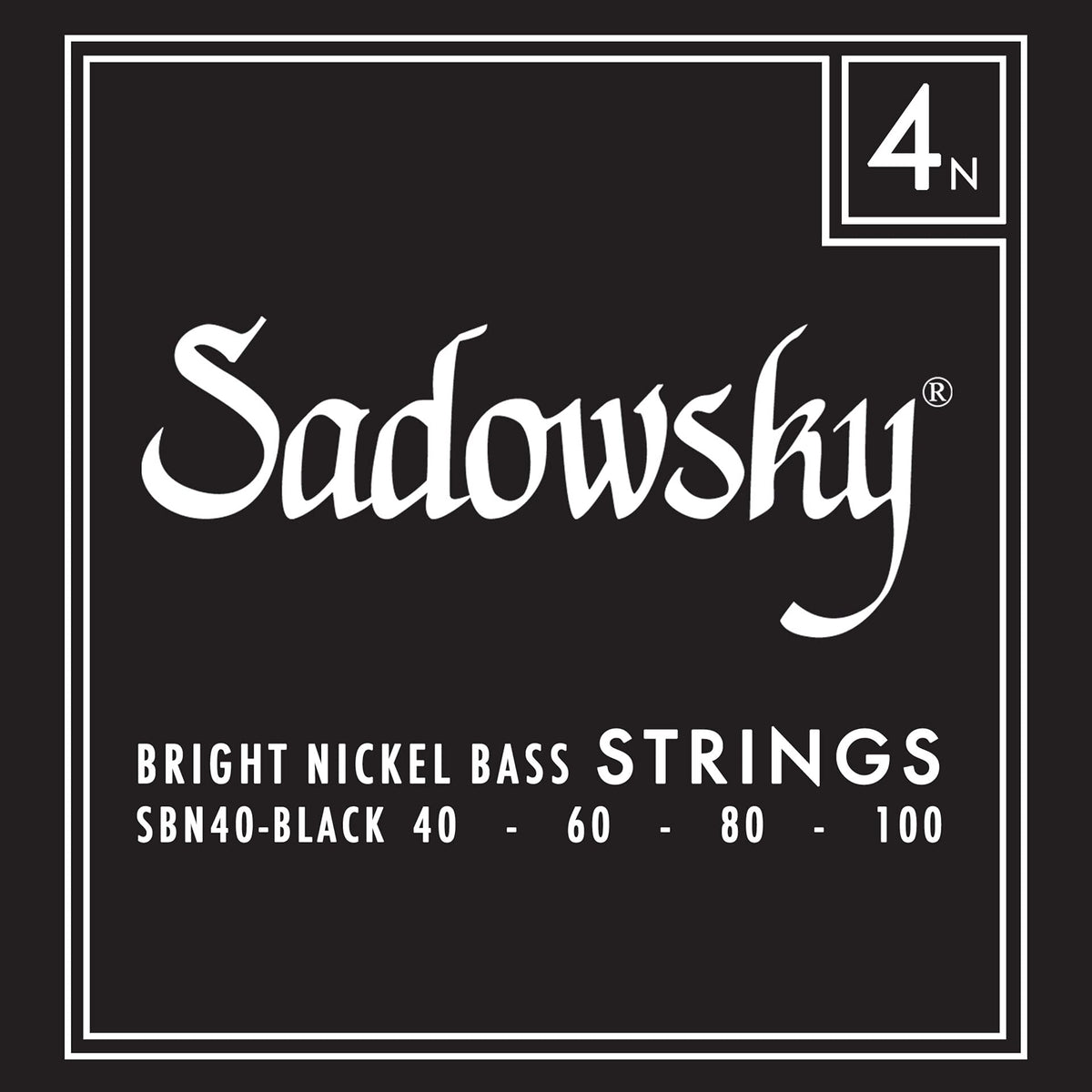 Black Label Base Strings, Nickel Strings, 4 Strings, 040-100, SBN40, Black