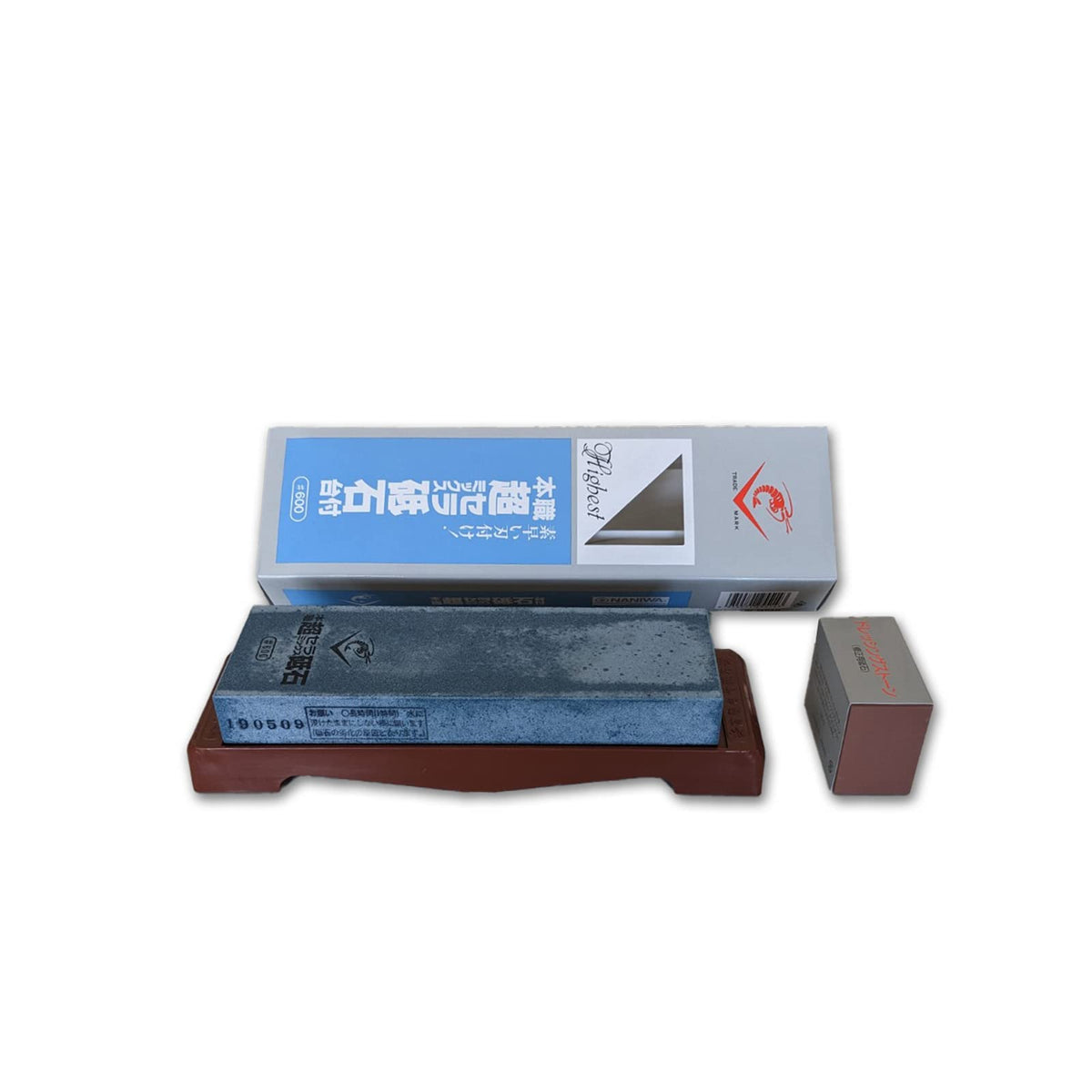 Naniwa Kogyo SS-600 Shrimp Mark, Professional Super Ceramic Whetstone with Base