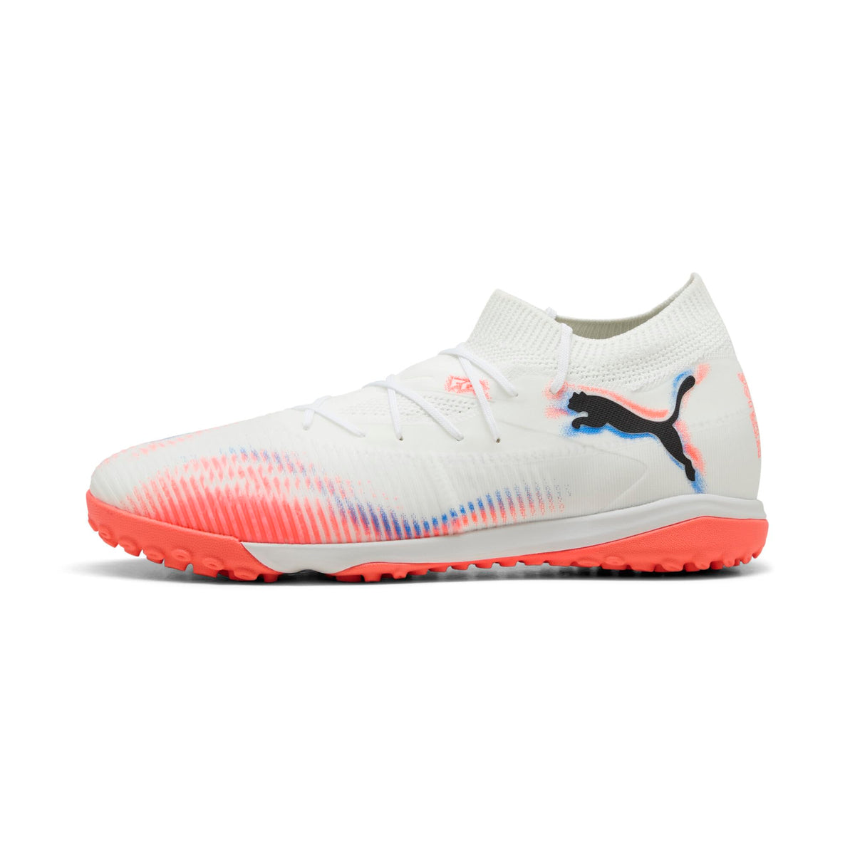 PUMA Unisex Future 8 Match TT Football Boots, Puma White PUMA Black Luminous Red, 11 US