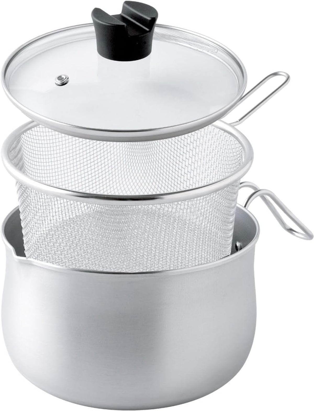 Ernest Multi-Pot with Colander, 9 in 1 Unit (Steam/Fry/Cook/Boil/Boil/Saute/Storage), Induction Compatible, Includes Glass Lid (Holds Chopsticks or Ladle), 7.1 inches (18 cm), 0.9 gal (2.9 L) Pot