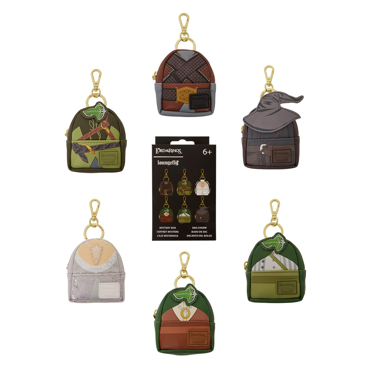 Loungefly Warner Bros.: Lord of the Rings - Characters - Mystery Mini Backpack Keychain Charms - Collectible Keychains