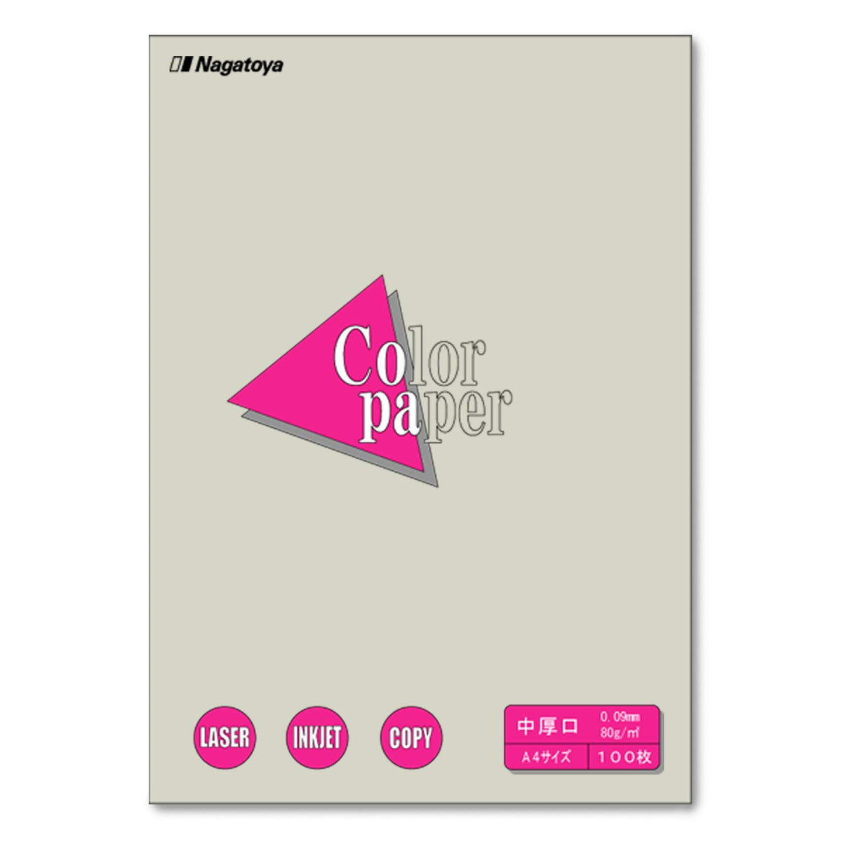 Nagatoya Shoten Na-3233 Colored Paper, A4, Medium Thick, 100 Sheets, Ginnezu
