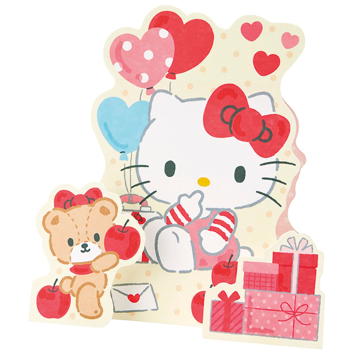Sanrio Message Card Hello Kitty Heart Balloon Greeting Card for International Transport MU130-3 SANRIO 732702