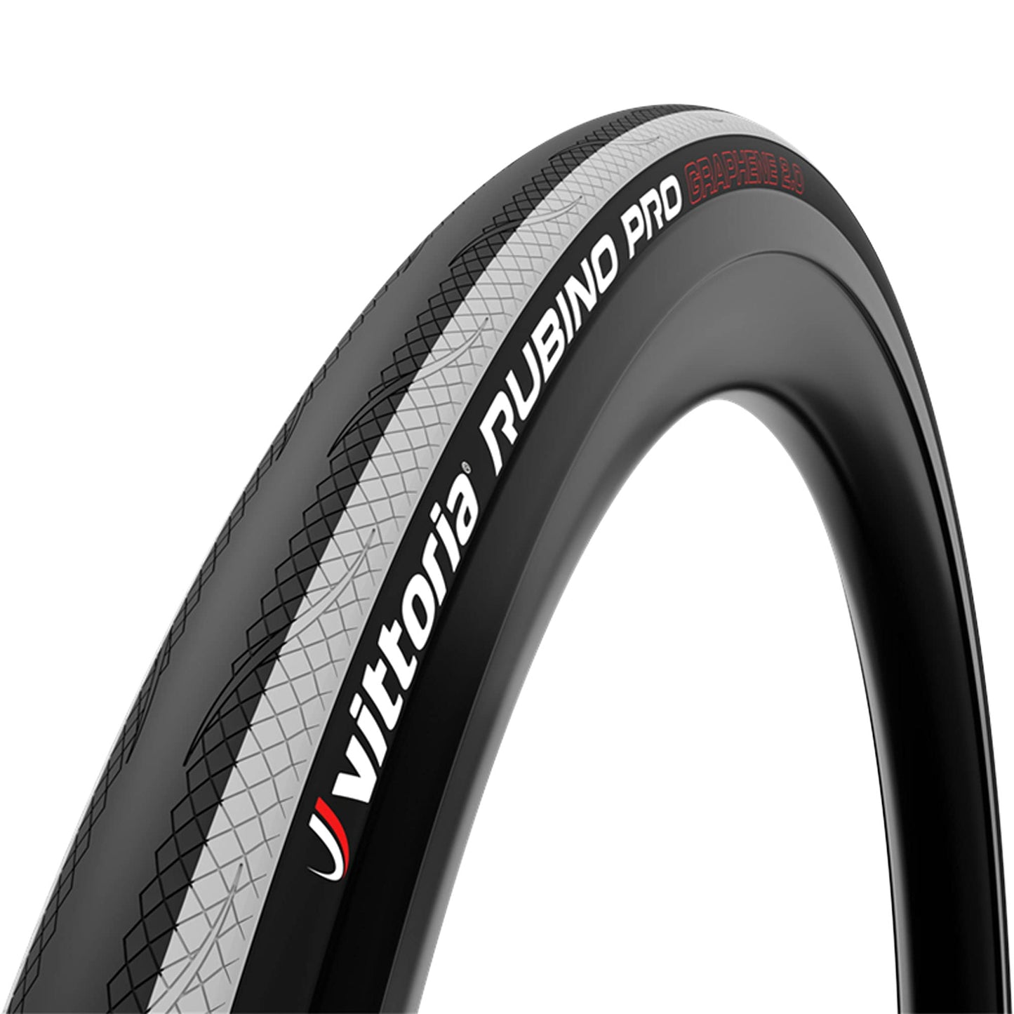 Vittoria Rubino Pro IV Graphene 2.0 - Performance Road Bike Tire - Foldable Bicycle Tires (700x25c, White Stripes)