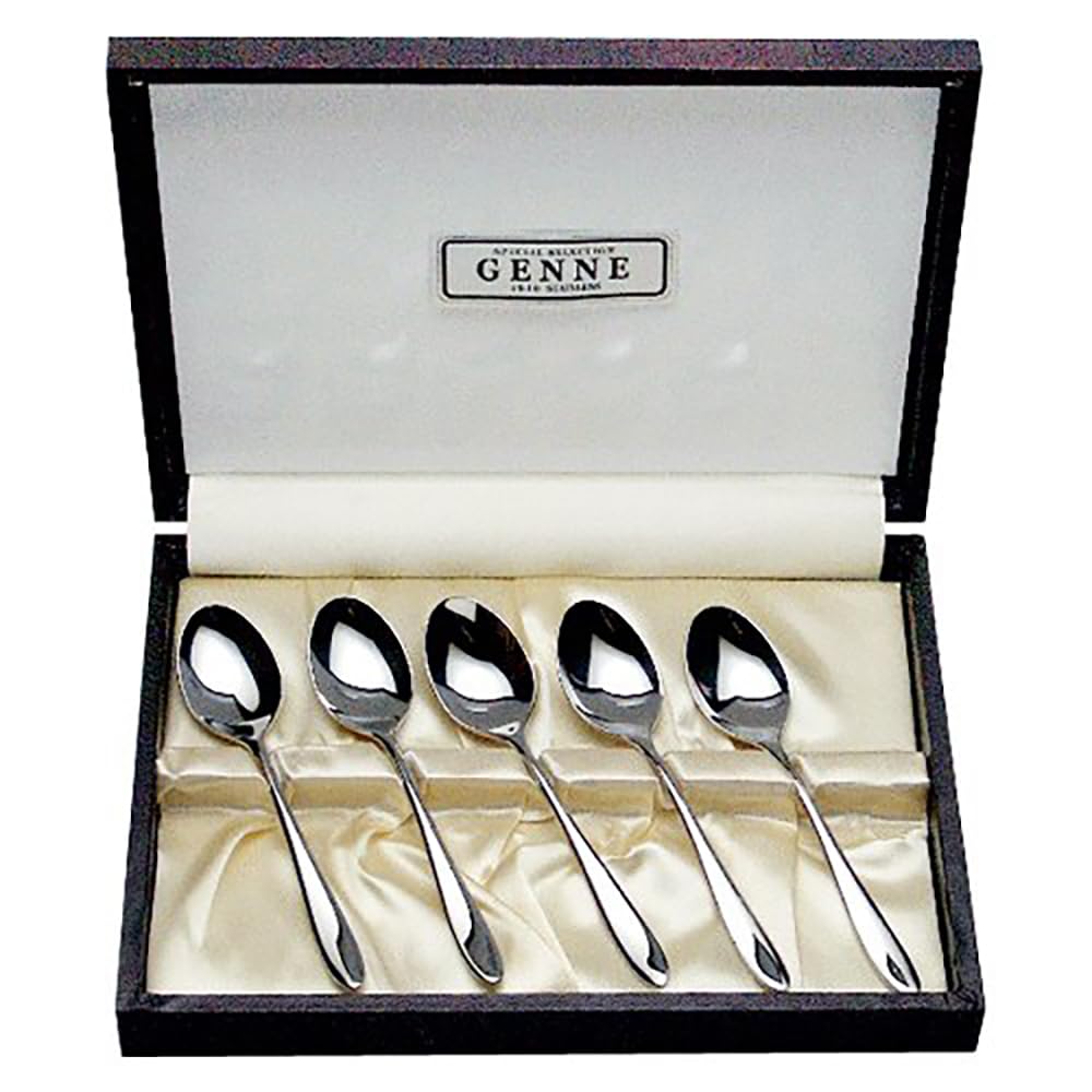 ALFACT Genn Dinner Cutlery Set, 5 Pieces, 18-10 Stainless Steel, Made in Japan, Simple Design for Everyday Tables, Gift Wrapping, Spoon