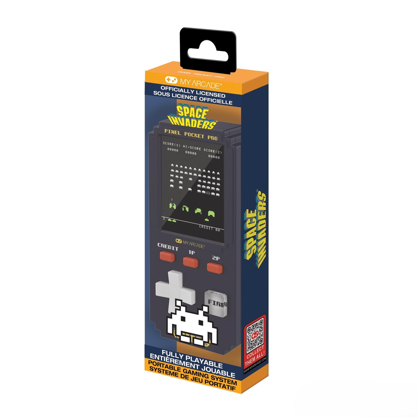 My Arcade Space Invaders Pixel Pocket Pro: Space Invaders Video Game, Portable Keychain Arcade