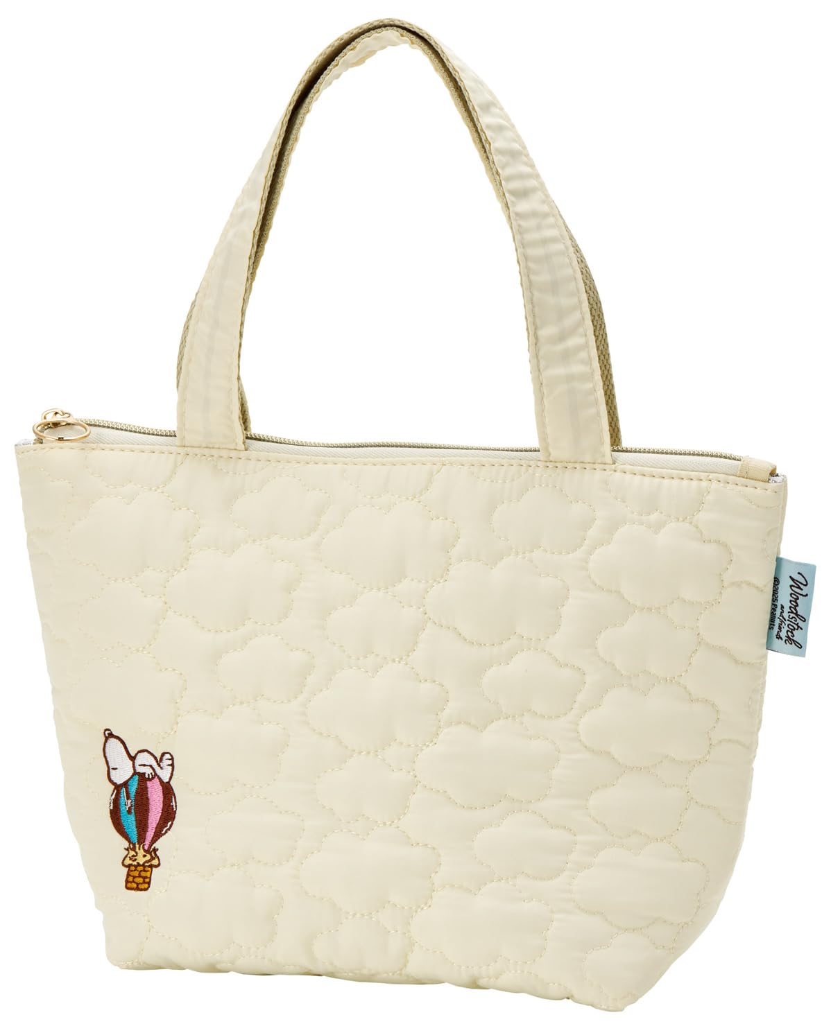 Skater KBCT9-A Quilted Fabric Insulated Lunch Tote Bag with Pockets, Snoopy Woodstock Travel