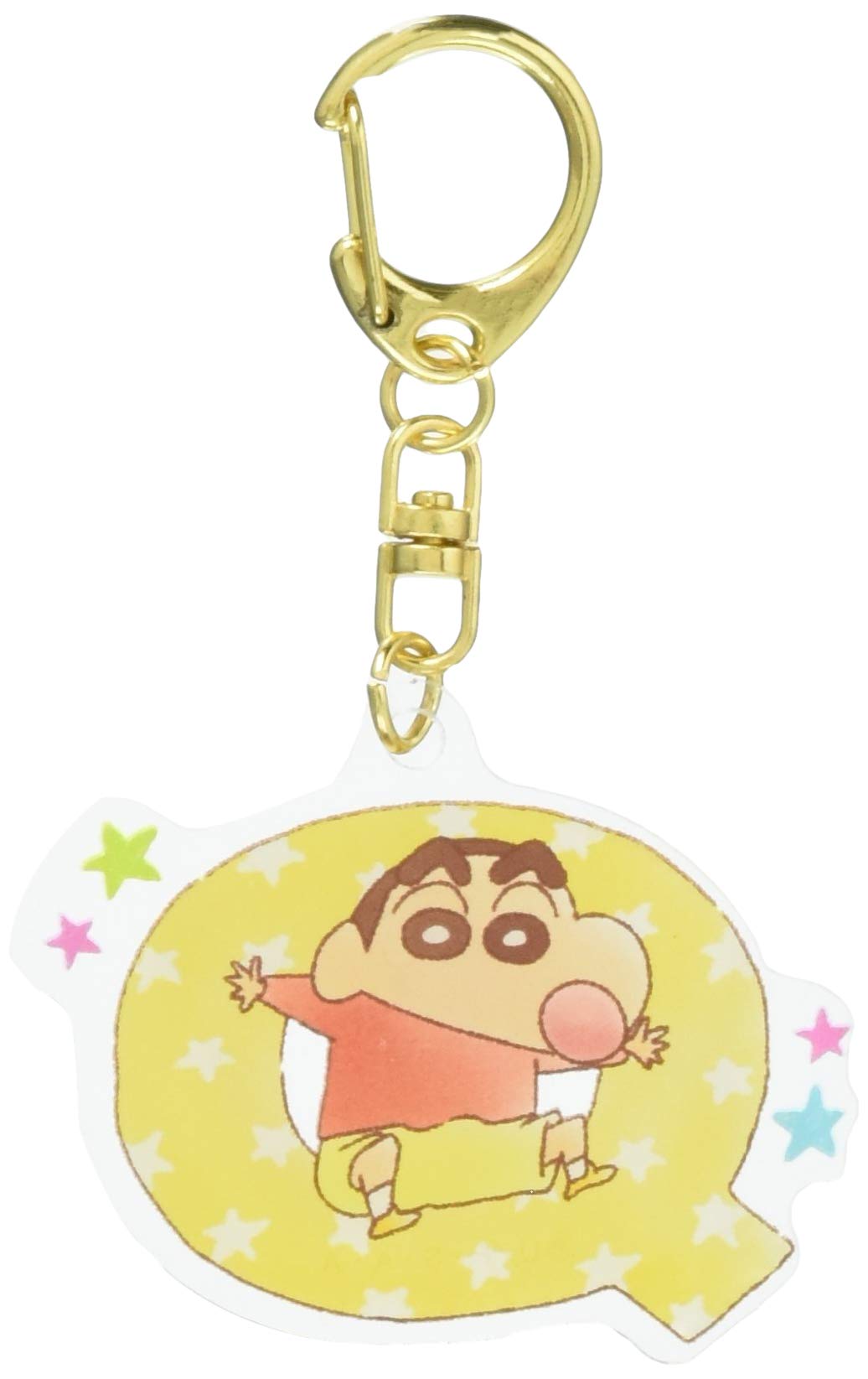 Tees Factory Key Chain Initial Acrylic Crayon Shin-chan Q 2.1 x 1.6 x 0.1 inches (5.4 x 4.2 x 0.3 cm)