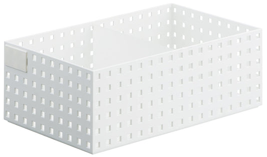 LIKE-IT S9046 Storage Box, Multi-Compartment, Modern, Minimalist, White, 8.3 x 13.8 x 4.9 inches