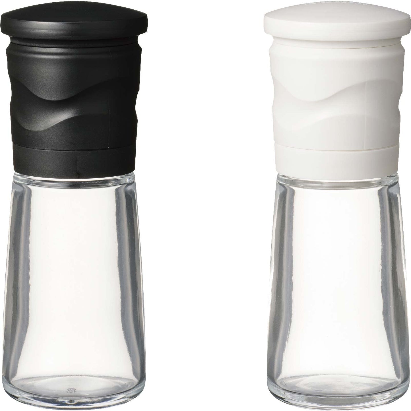 Kyocera Mill, 3.4 fl oz (90 ml), Set of 2, Ceramic Salt & Pepper, Crystal Salt, Rock Salt, Pepper, Spices, Japanese Pepper, Seasoning Container, Roughness Adjustment, Decomposition Cleaning,