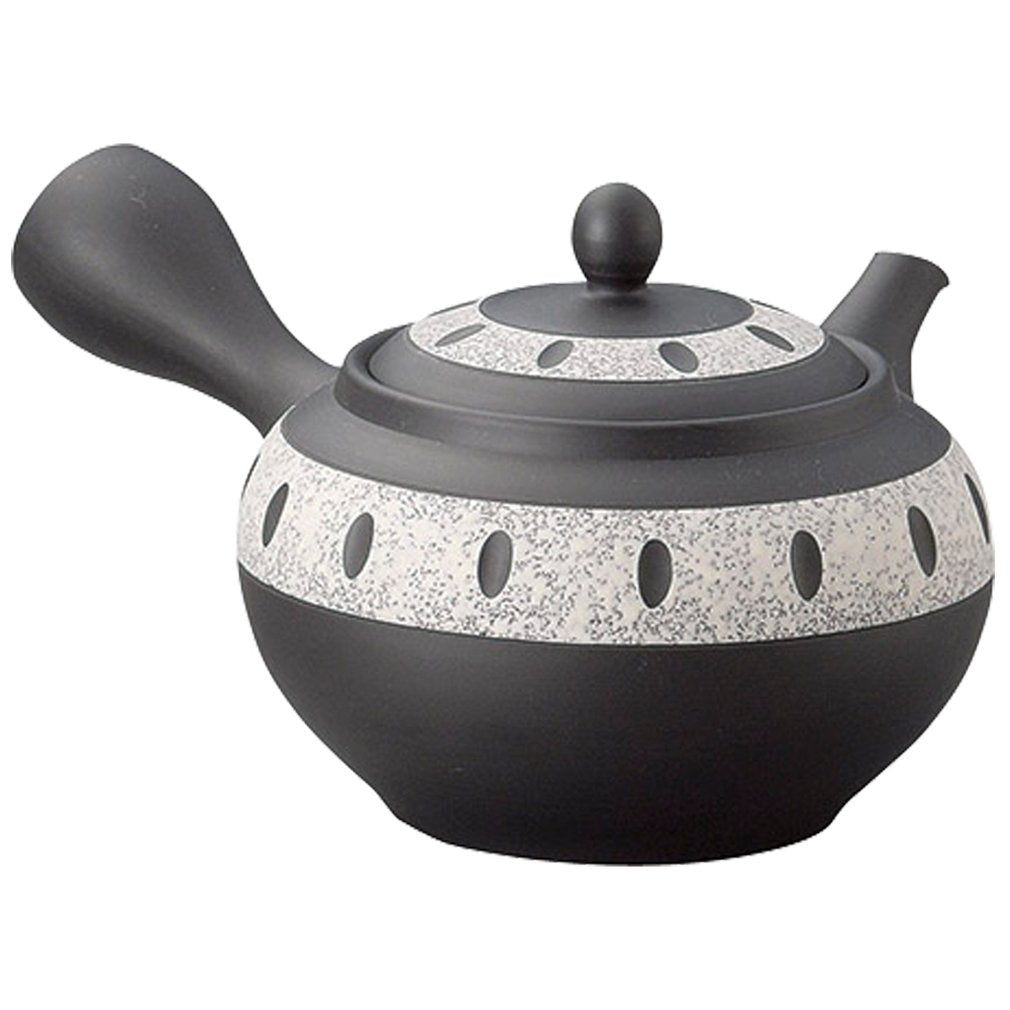 Yamashita Kogei 13039970 Tokoname Ware Zizen Haku Nakabi Cut Obi Ami Teapot, 18.2 fl oz (580 cc)