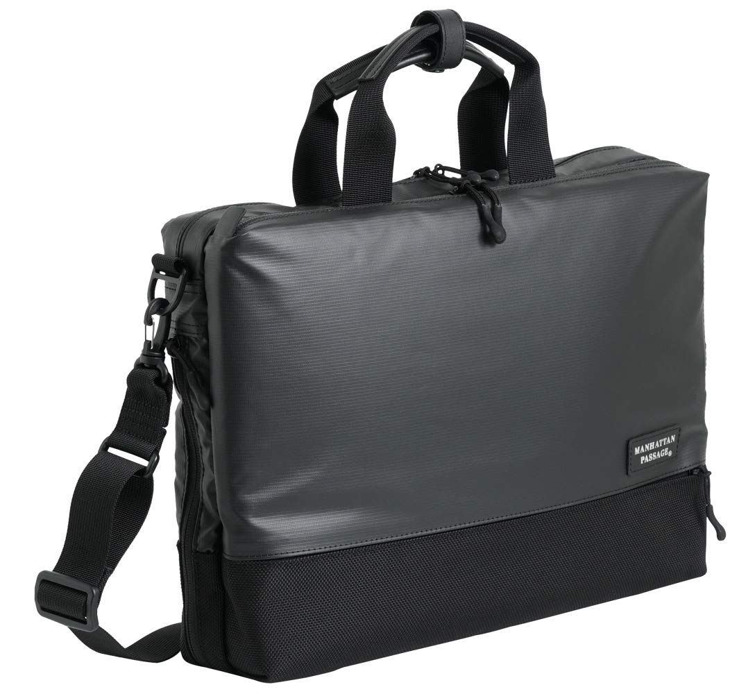 MANHATTAN PASSAGE #3311 Slim Well Organized Expanded Briefcase, Plus 2.1 - black