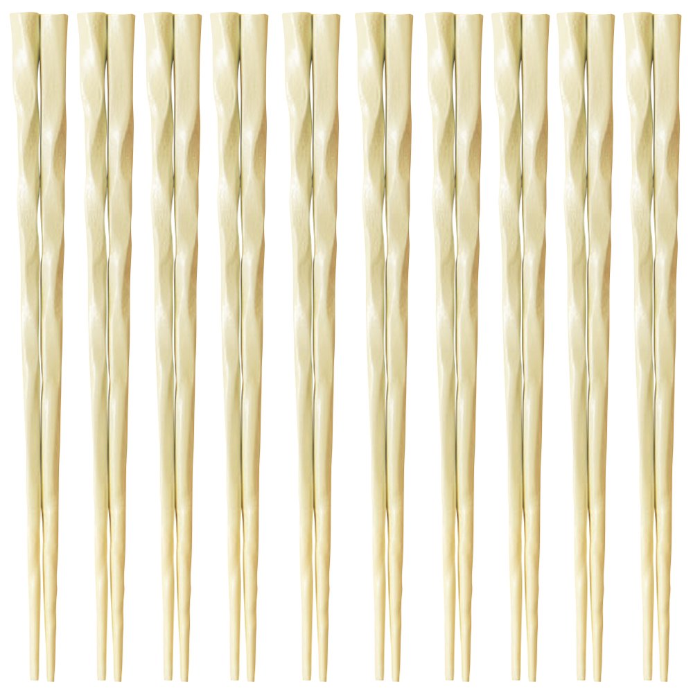 Wakaizumi Lacquerware H-46-59 Eco Chopsticks for Commercial Use (SPS) 8.0 inches (22.7 cm), Roughed Tip Square Chopsticks, Ivory, Set of 10