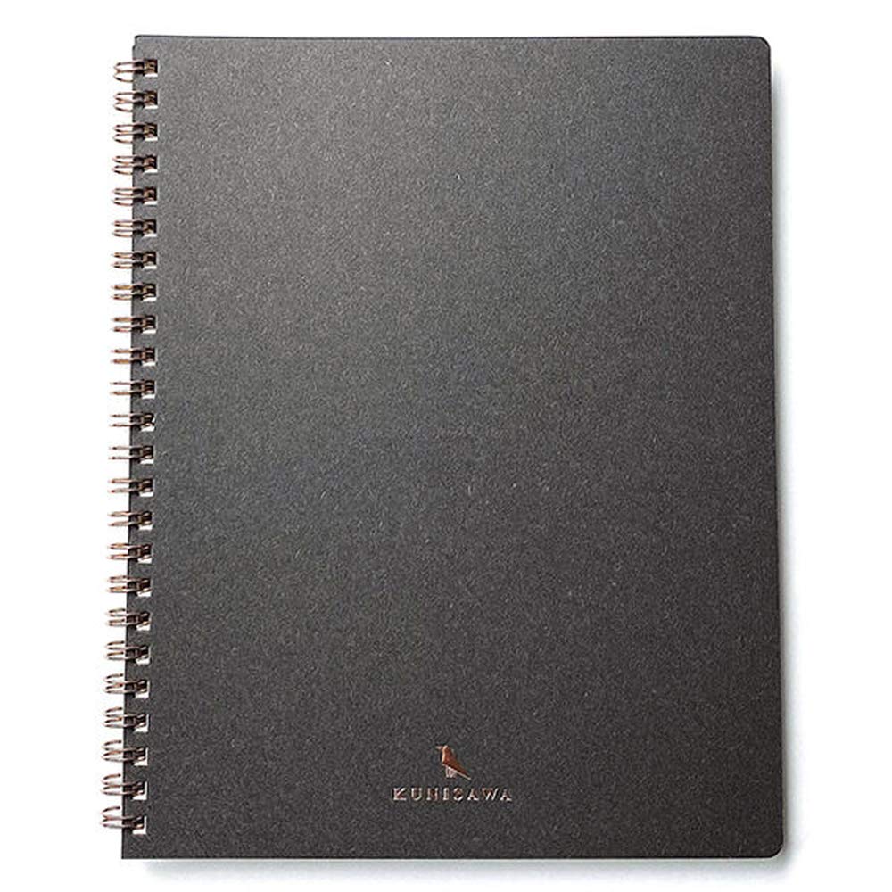 kunisawa IVR-02 Ring Notebook, B4, Dot Grid, 80 Sheets, The Executive Charcoal