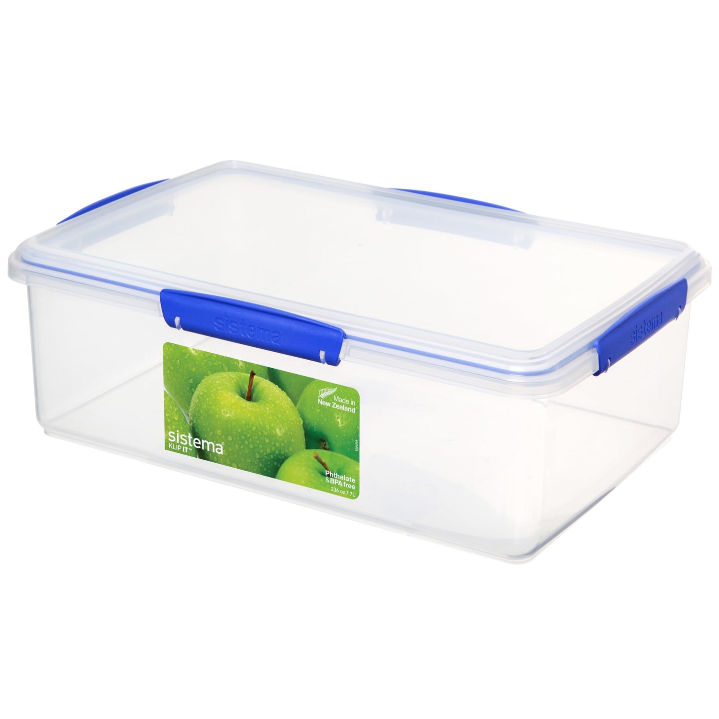 Sistema KLIP IT Large 7L Food Storage Container, Airtight & Stackable, Dishwasher, Freezer, & Microwave-Safe, BPA-Free