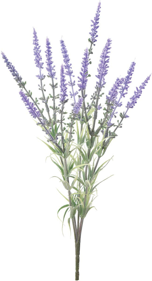 ASCA Artificial Flower Lavender Bush Lavender, Total Length: 15.0 inches (38 cm)