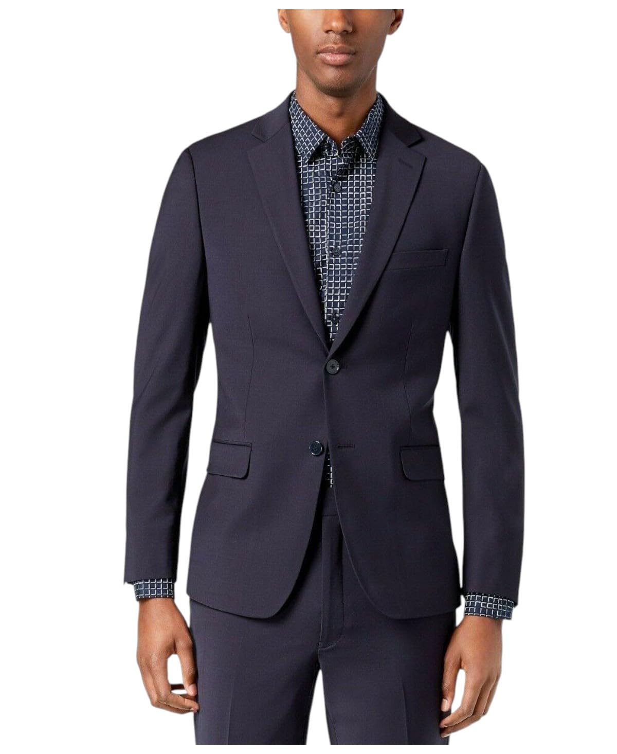 Calvin Klein Men's Skinny Fit Suit Separates | Wool Jacket & Pants for Customized Sizing | Tailored Mens Suit with Notched Lapel, Button Closure & Welt Pockets | Versatile Suits for Men Navy