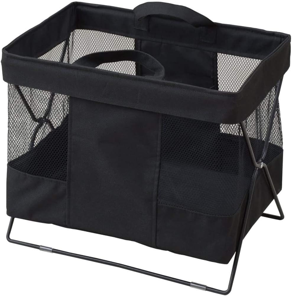 Yamazen HTB-S(BK) Basket Luggage Storage Box, Mesh (Width 14.6 inches (37 cm), Depth 9.8 inches (25 cm)
