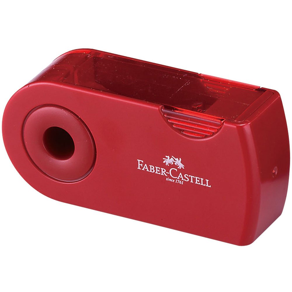 Faber Castell TFC-182797-1 Pencil Sharpener (Square), Red