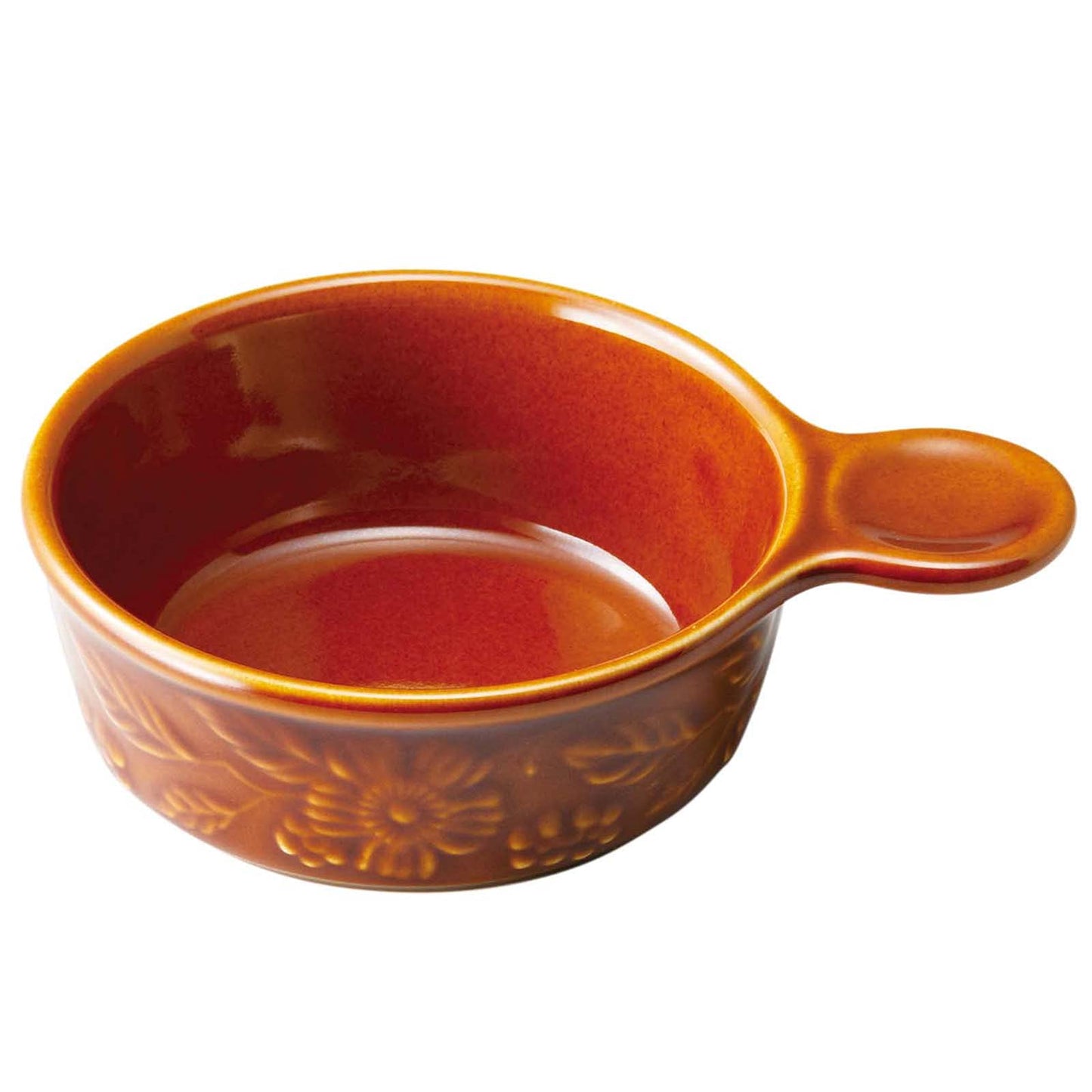 Santo Banko Ware 17526 Soup Bowl with Hands, Small, Approx. 5.9 x 4.3 inches (15 x 11 cm), Microwave, Oven Safe, Relief, Made in Japan, Brown