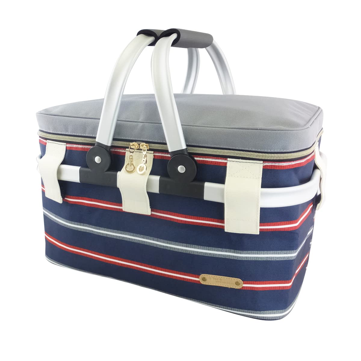 at First AF6258 Cooling Basket, Cooler Bag, Chic Thin Border, Navy