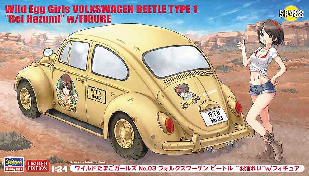 Hasegawa - 1:24 Wild Egg Girls Volkswagen Beetle Type 1 'Rei Hazumi' with Figure