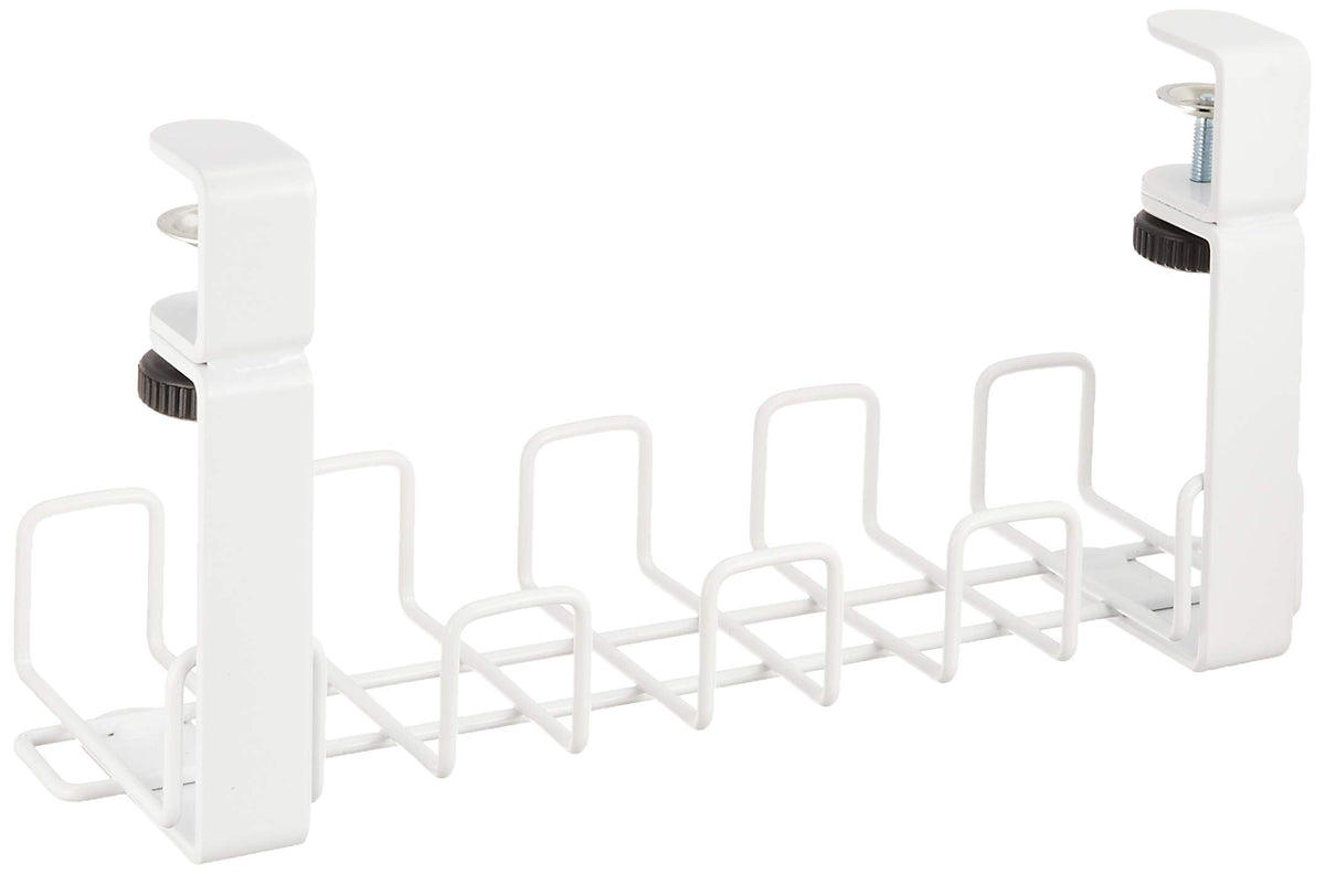 Plus Garage YY-04DCT 434382 Cable Tray, Width 15.7 inches (39.7 cm), Wire Cable Tray, No Drilling Required, Cable Wiring Organizer, Cable Storage, S White