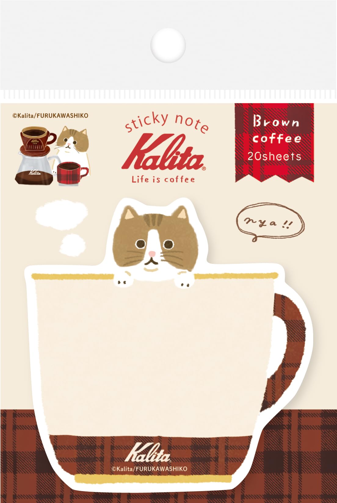 Furukawa Paperwork Sticky Notes, Die-Cut Sticky Notes, Kalita Brown Coffee QF247