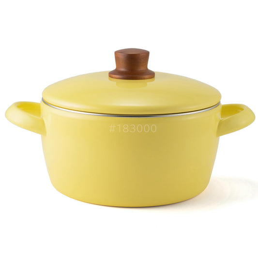 Fuji Hollow NA-20W.BY Two-Handed Pot, 7.9 inches (20 cm), Butter Yellow, IH Compatible, Natural Series