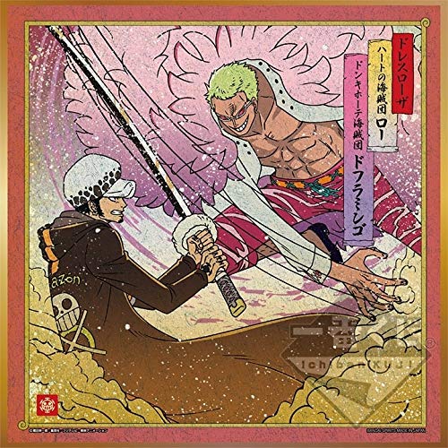 Banpresto kuji Dress KENGOU-TACHI C Prize UKIYOE SHIKISHI 20cm Low Doflamingo