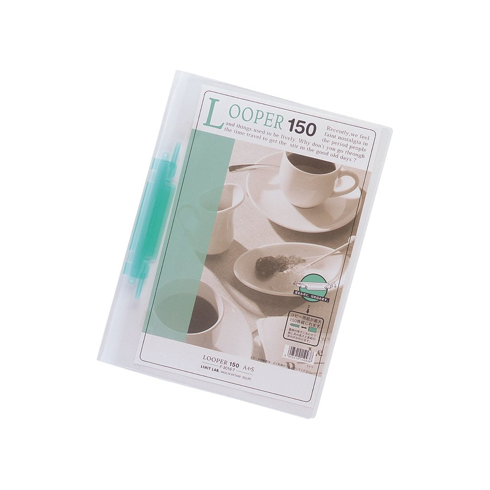 Lihit Lab F3016-7_25 Looper File, A4, Green, Pack of 25
