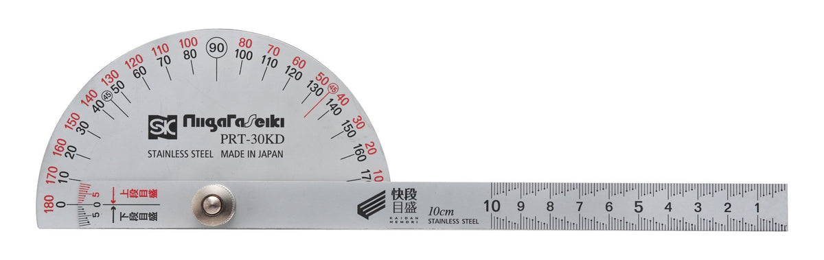 Niigata Seiki PRT-30KD Protractor, Quick Scale No. 30, Silver Finish, Scale Included, Made in Japan