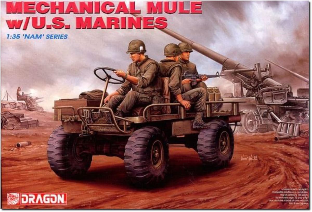 Platz Dragon 1/35 Vietnam War US Marine Corps M274 Truck Mechanical Mule w/Marine Plastic Model DR3317 (Battle Vehicle)