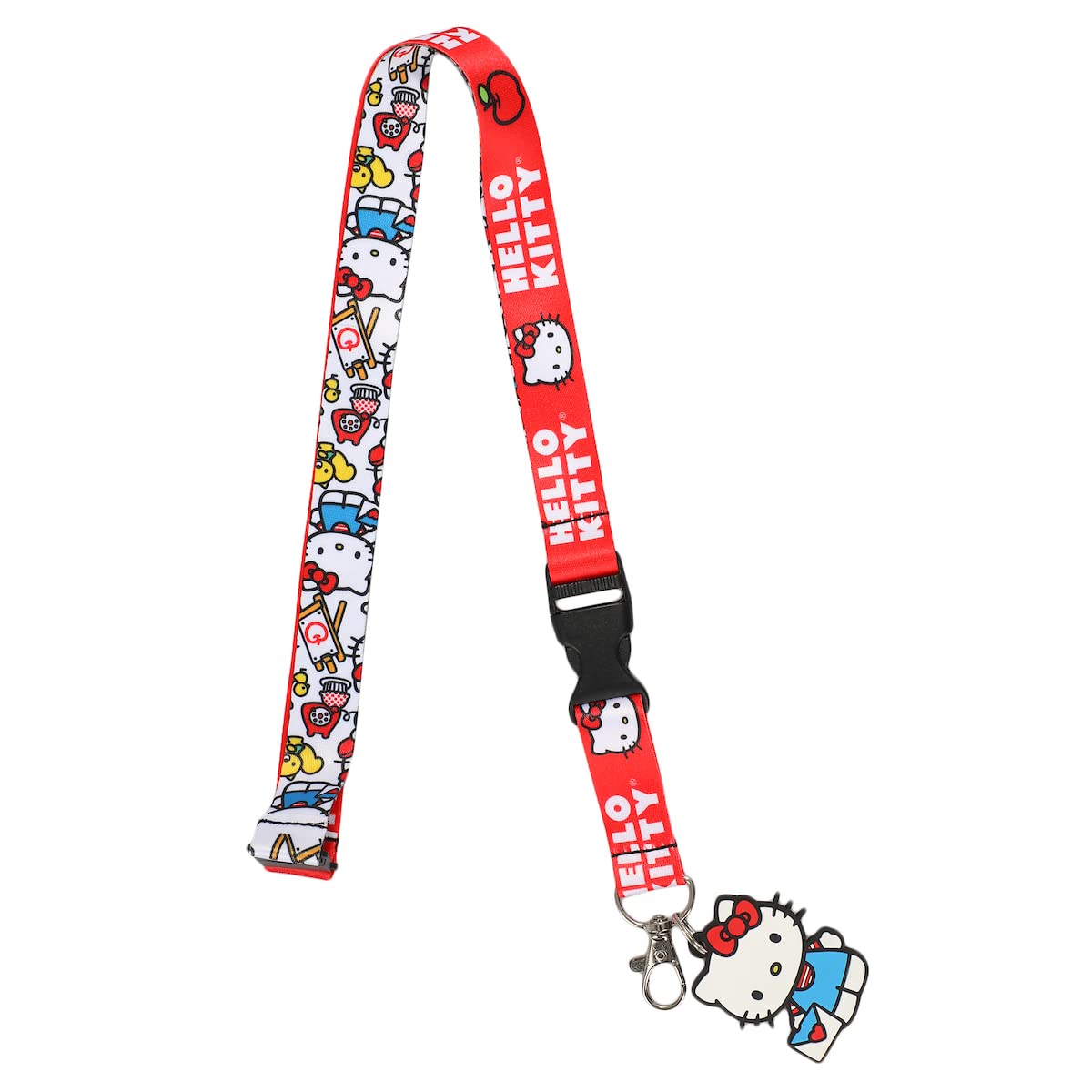 Hello Kitty Breakaway Rubber Charm and ID Sleeve Lanyard