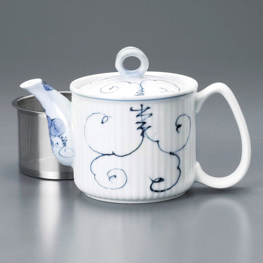 Arabesque Grape SS Lightweight Pot (Arita Ware) [3.5 x 4.1 inches (9 x 10.5 cm), 11.8 fl oz (350 cc), 8.5 oz (240 g), Pot, Restaurant, Ryokan, Japanese Tableware, Stylish, Tableware, Commercial Use