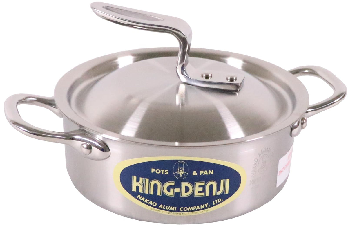 Nakao Aluminum Seisakusho New King Denji Outer Ring Pot 5.9 inches (15 cm) with Measure ND-3
