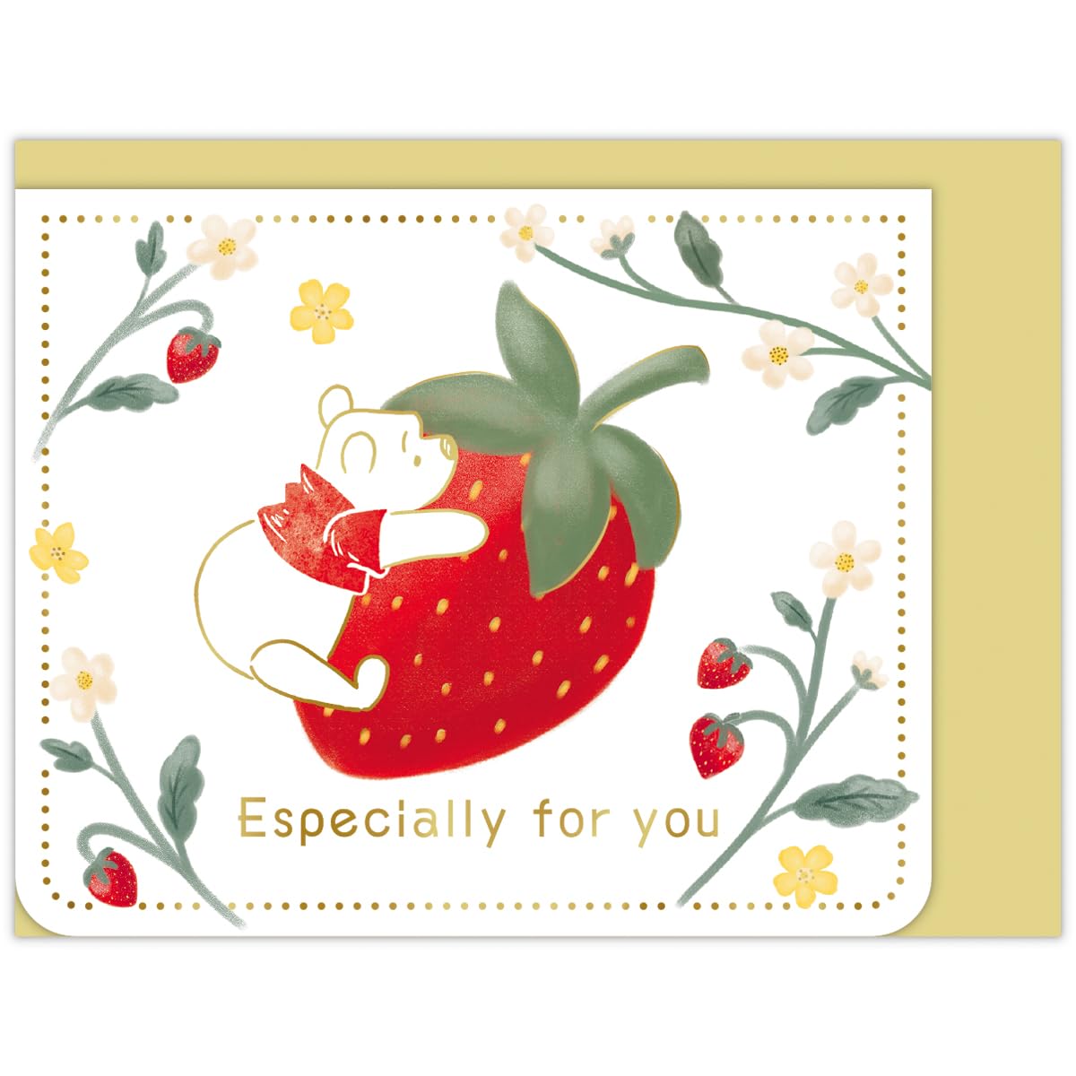Hallmark Disney Mini Multipurpose Winnie the Pooh Strawberry Mini Card 850067