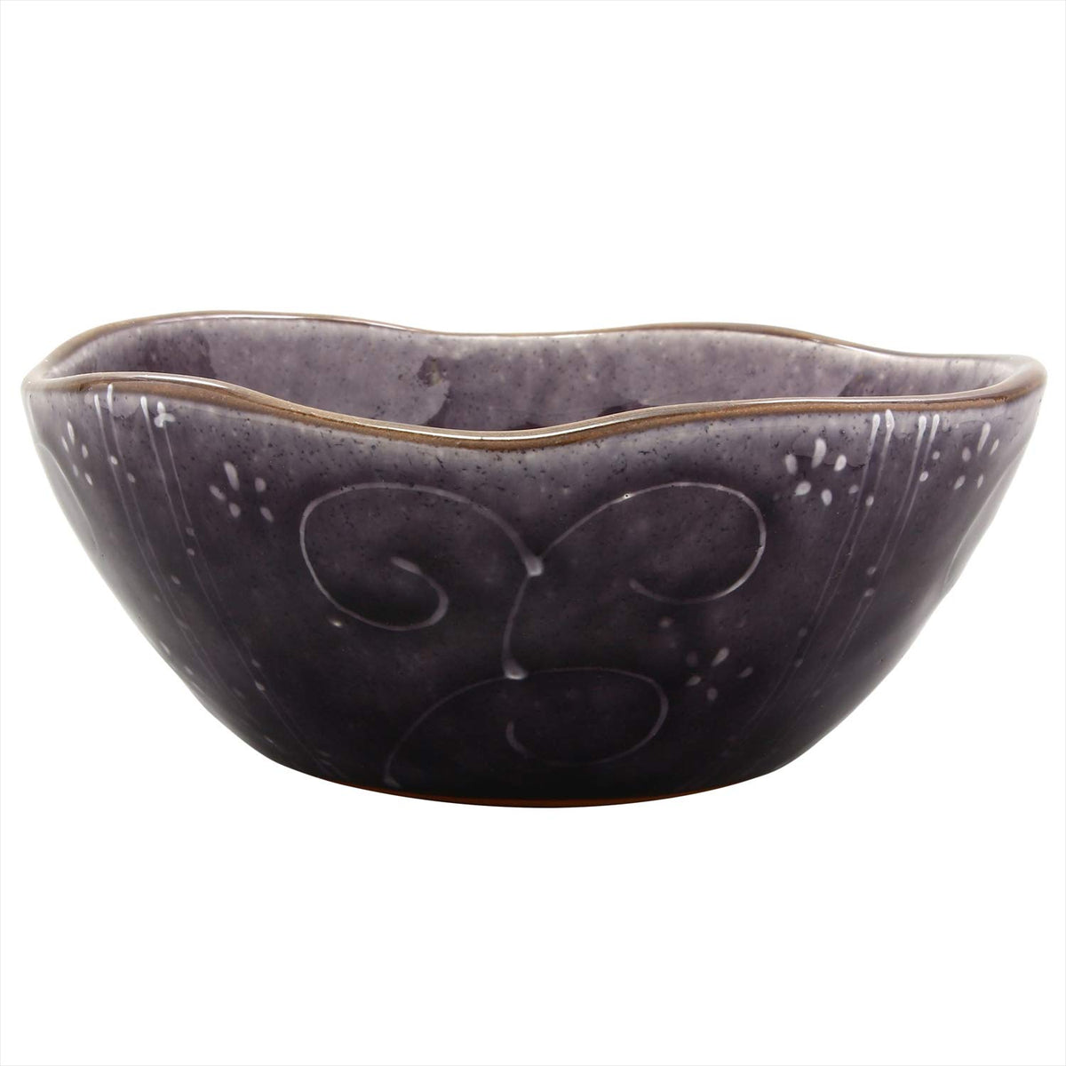 Mino Ware Bowl Ichin Arabesque, Purple 581-18