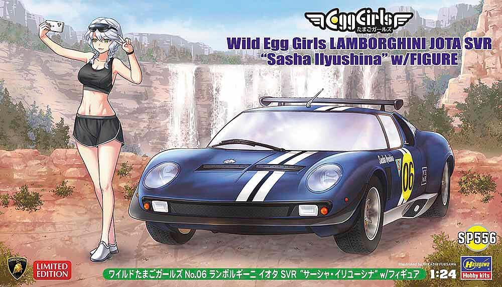 Hasegawa SP556 1/24 Wild Egg Girls Lamborghini JOTA SVR, Sasha Ilyushina Model Kit, Multi-Colour