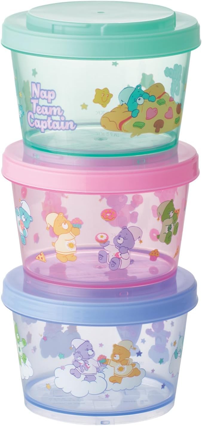 Skater SIJ3-A Care Bears Storage Container, Set of 3, 8.5 fl oz (240 ml), Side Dish Holder, Made in Japan