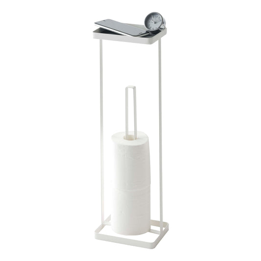YAMAZAKI Home Tower Roll Paper Stand with Tray - Steel - Holds 3 Toilet Paper Rolls
