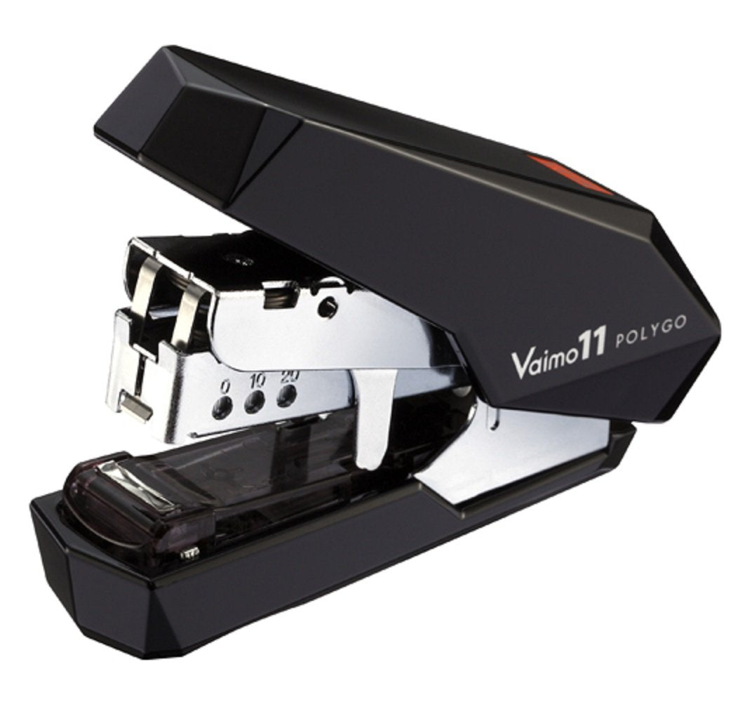 Max HD-11SFLK/K Stapler Bimo 11 Polygo, 40 Sheets, 50 Pieces, Black