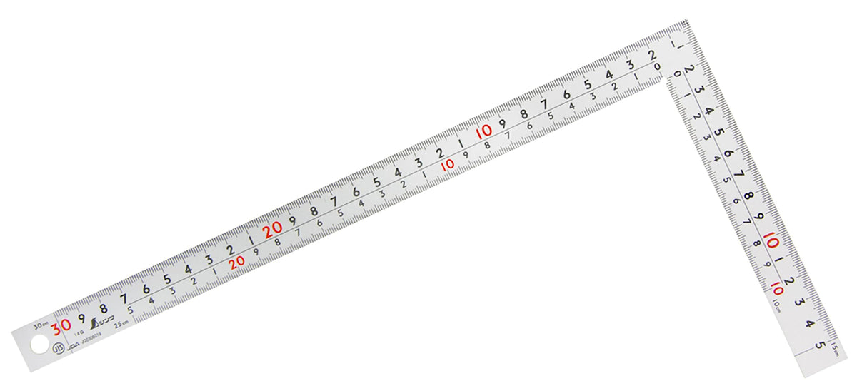 Shinwa Sokutei 10451 Curved Scale, Thick Wide Width for Construction, Ironworking, Front and Back Scale, 8 Tiers, Silver, 11.8 inches (30 cm)