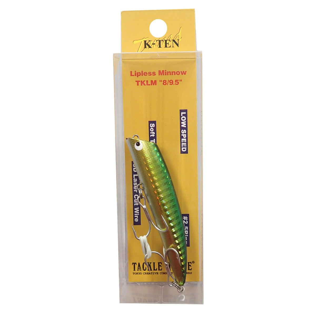 TackleHouse Minnow Tuned K-Ten TKLM Lipless Minnow 3.1 inches (80 mm), 0.3 oz (9.5 g), SH Yellow/Green #107 Lure