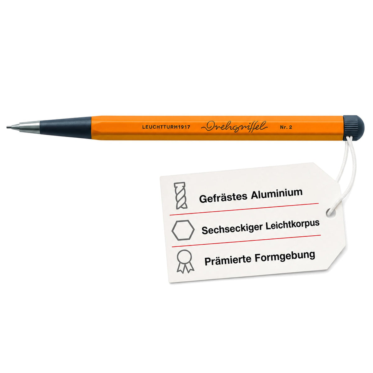 LEUCHTTURM1917 - Drehgriffel Mechanical Pencil - Refillable Writing Stylus with 0.7 mm HB Graphite Lead (Rising Sun)