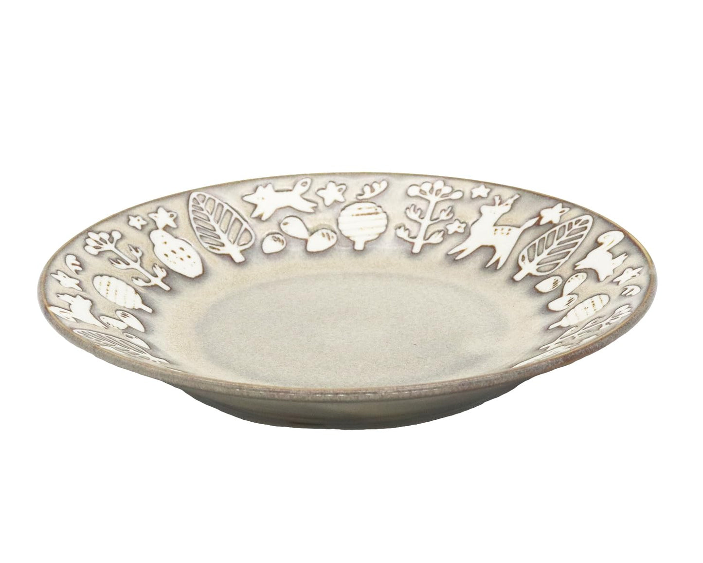 Castle Enterprise Bread Plate, 6.3 inches (16 cm), Winter, Mino Ware, Cute Animals, Scandinavian Style, Vintage Tableware