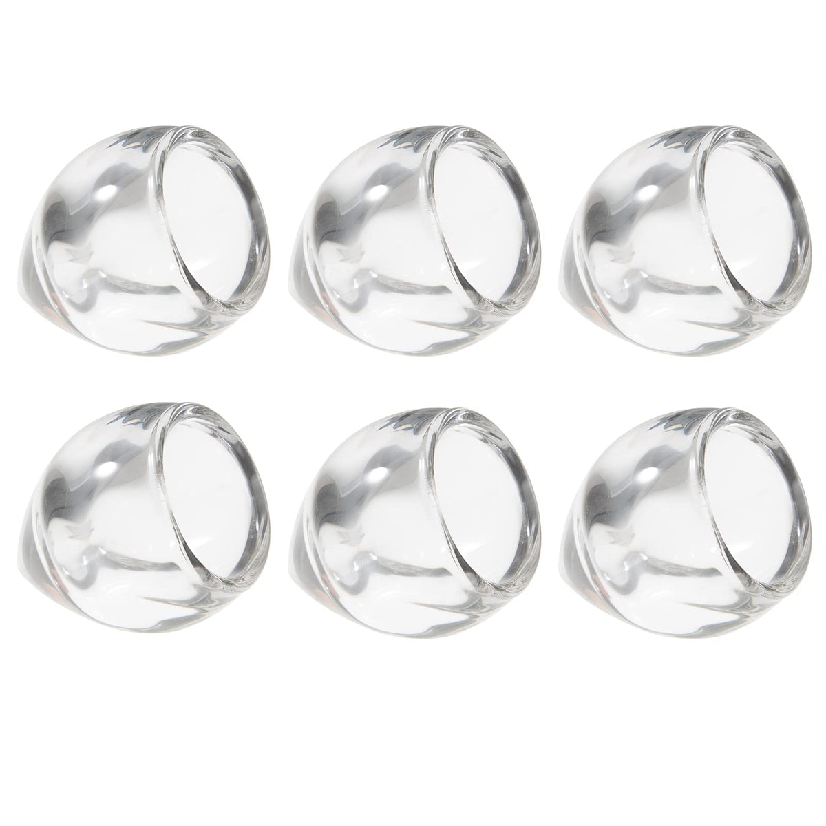 Toyo Sasaki Glass TS44020 Small Plate, Flower Shape, Amuse Cup, Clear, Approx. 1.9 x 2.6 x 2.0 inches (4.8 x 6.5 x 5.2 cm), Pack of 6