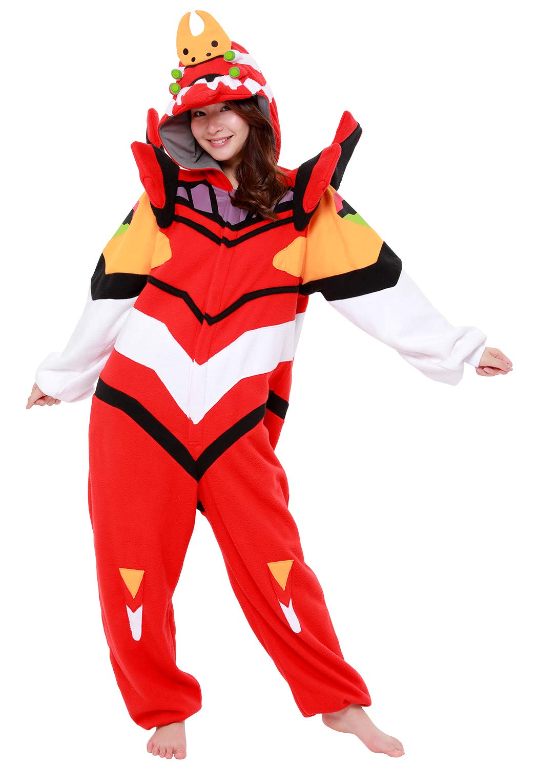 SAZAC Kigurumi - Evangelion Unit-02 - Eva-02 - Onesie Jumpsuit Halloween Costume - Adult Red