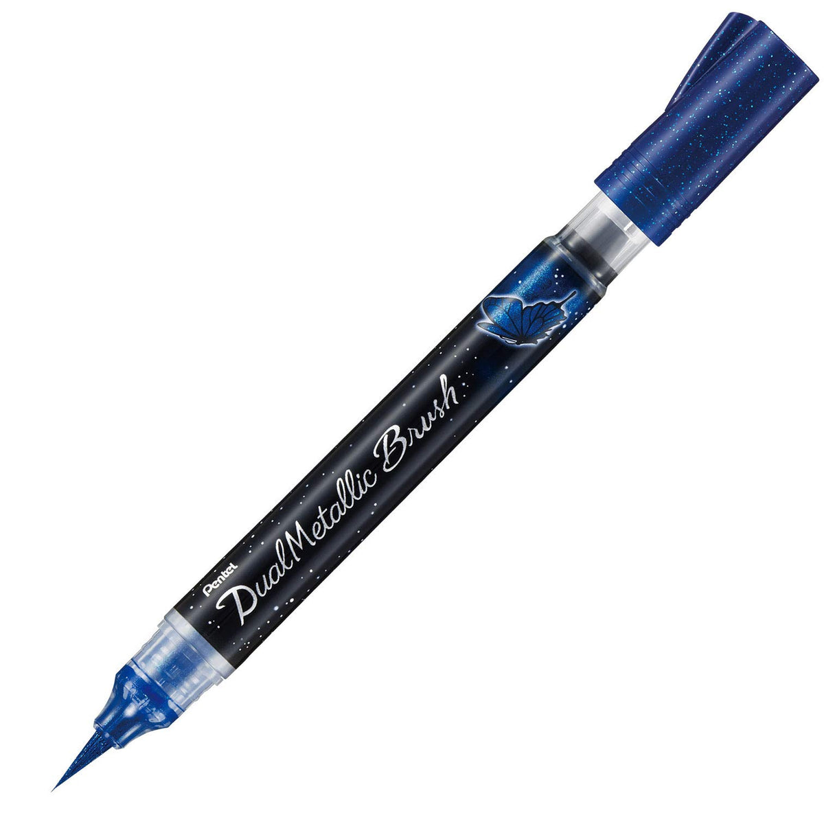 Pentel XGFH-DC Dual Metallic Brush, Blue + Metallic Green